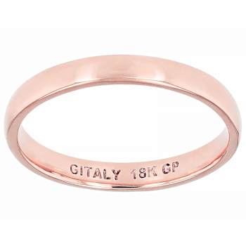 Polished Stackable Band Ring In 18K Rose Gold Over Bronze