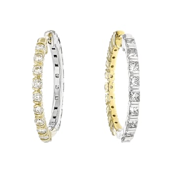 Reversible Lab-Grown Diamond Hoop Earrings 1.60ctw In 14K White And
Yellow Gold