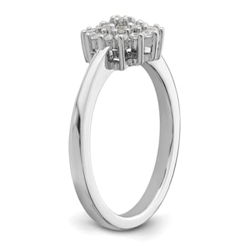 Rhodium Over 14K White Gold Lab Grown Diamond SI1/SI2, G H I, Cluster Ring