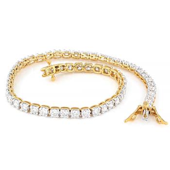 Lab-Grown Diamond Tennis Bracelet In 14K Gold Over Sterling Silver 5.00ctw