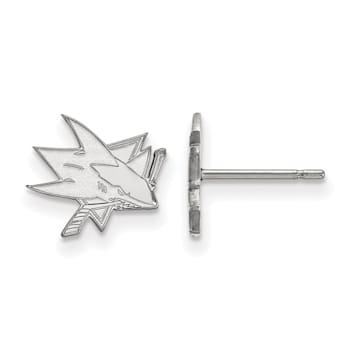 Rhodium Over Sterling Silver NHL San Jose Sharks LogoArt Extra Small
Post Earrings