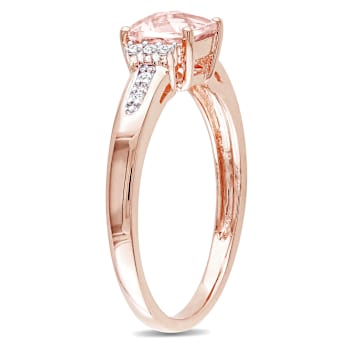 Morganite and Diamond 10K Rose Gold Ring 1.00ctw