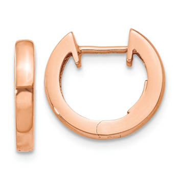 14k Rose Gold 1/2" Hinged Hoop Earrings