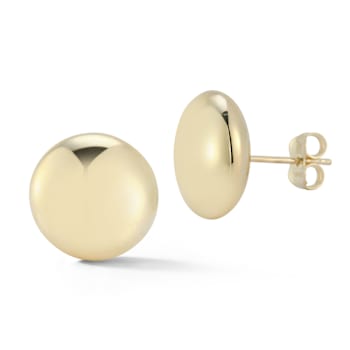 Bellissima Gold 14K Yellow Gold Bold Button Studs