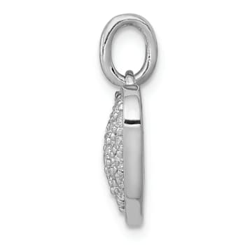 Rhodium Over 14k White Gold Diamond Heart Pendant