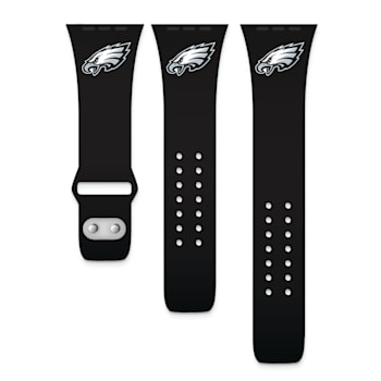 Gametime Philadelphia Eagles Black Silicone Band fits Apple Watch
(42/44mm M/L). Watch not included.