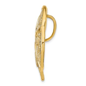 14k Yellow Gold Polished and Textured Sand Dollar Slide Pendant