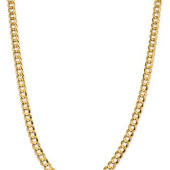 14k Yellow Gold 7.2mm Flat Cuban 18 Inch Chain