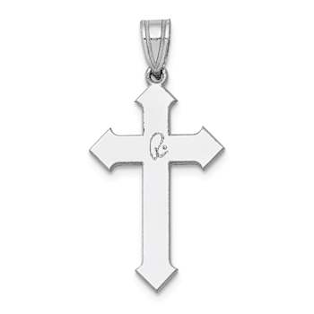 Rhodium Over 14k White Gold Satin Passion Cross Pendant