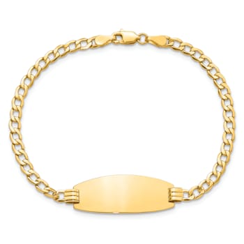 14k Yellow Gold Oval Curb Link ID Bracelet
