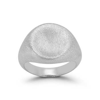 Satin Signet Ring In Sterling Silver