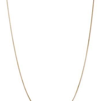 14k Yellow Gold 0.8mm Solid Diamond-Cut Octagonal Snake 16 Inch Chain