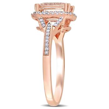 Morganite and Diamond 14K Rose Gold Ring 1.75ctw