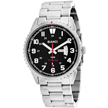 Roberto Bianci Men's Ricci Black Dial Stainless Steel Watch