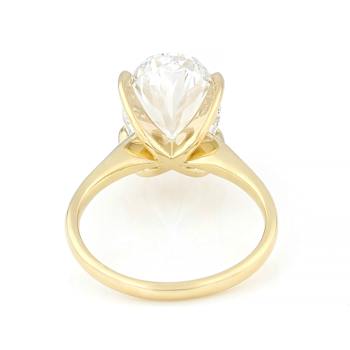 Lab-Grown Diamond Oval Solitaire Ring In 14K Gold 5.00ct
