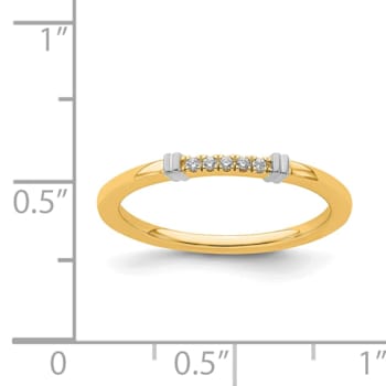 14K Yellow and White Gold Two Tone Stackable Expressions Diamond Ring 0.04ctw