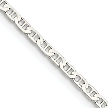 Sterling Silver 2.1mm Flat Anchor Chain Bracelet