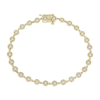 Bezel Set Lab-Grown Diamond Tennis Bracelet 1.50ctw In Solid 10K Gold