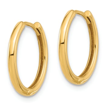 14k Yellow Gold Polished 5/8" Hinged Hoop Earrings