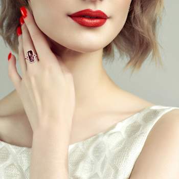 Amethyst and Diamond 14K Rose Gold Engagement Ring 5.27ctw