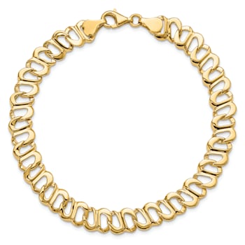 14K Yellow Gold Polished Fancy Link Bracelet