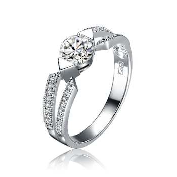 Moissanite Cocktail Ring In White Gold Over Sterling Silver 0.78ctw DEW