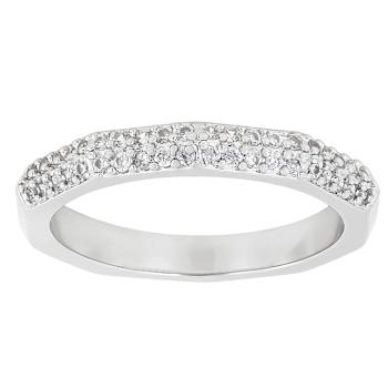 Stackable Ring Set With CZ In Rhodium Over Brass 1.07ctw