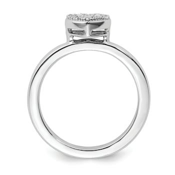 Sterling Silver Stackable Expressions Heart Diamond Ring 0.122ctw