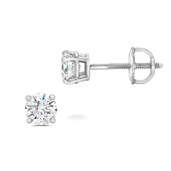 Lab Grown White Diamond 14K White Gold Stud Earrings VS1 Clarity E
Color, IGI Certified 0.50ctw