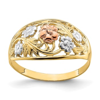 14K Floral Dome Ring