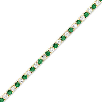 6.25ctw Emerald and Diamond Bracelet in 14k Yellow Gold