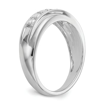 Rhodium Over 14K Gold Lab Grown Diamond SI1/SI2, G H I, Men's Band