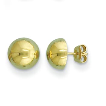 14K Yellow Gold Polished Button Post Earrings