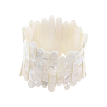 White Mother-of-Pearl Stretch Bracelet