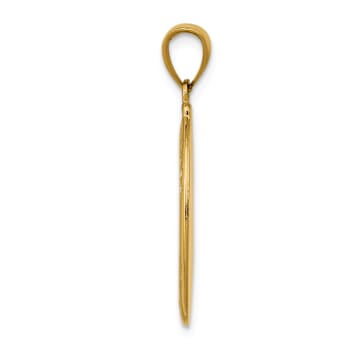 14k Yellow Gold Satin Saint Theresa Oval Medal Pendant