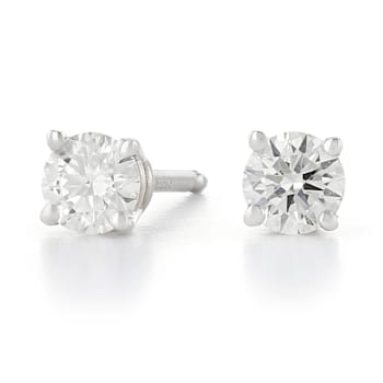 White Lab-Grown Diamond 14kt White Gold Stud Earrings 0.25ctw