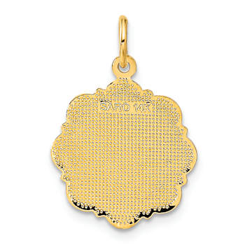 14k Yellow Gold Textured Bride and Groom Pendant