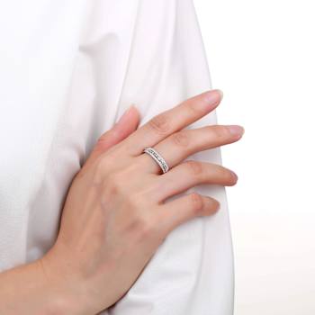 Mixed Shape White Topaz Sterling Silver Anniversary Style Band Ring, 1.10ctw