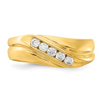 14K Yellow Gold Lab Grown Diamond SI1/SI2, G H I, Men's Ring