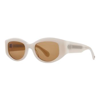 Garrett Leight Retro Biggie Ecru Oval Frame / Marigold Lenses Sunglasses