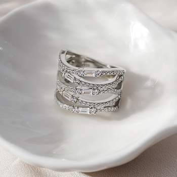 White Cubic Zirconia Platinum Over Sterling Silver Ring 1.67ctw