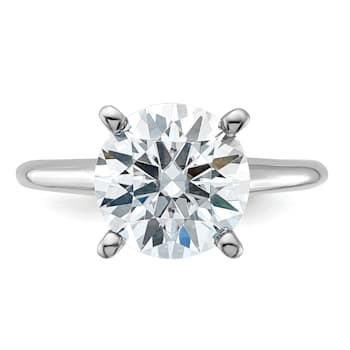 Rhodium Over 14K White Gold 3 5/8 ct. D E F Pure Light Round Moissanite
Solitaire Ring