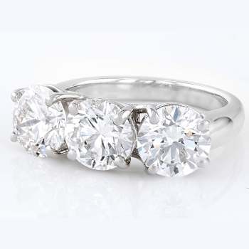 Lab-Grown Diamond Three-Stone Ring In 14K White Gold 5.00ctw