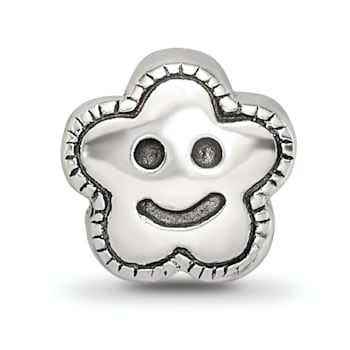 Sterling Silver Smiley Flower Bead