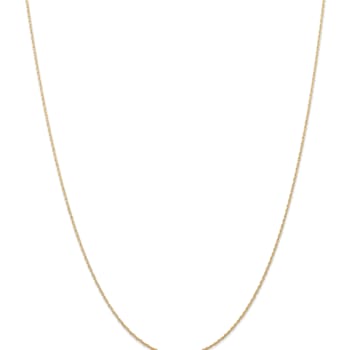 14k Yellow Gold 0.7mm Solid Cable 16 Inch Chain