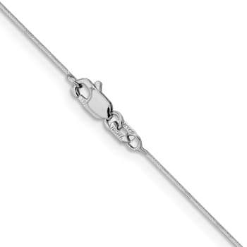14K White Gold 0.5mm Octagonal Snake Chain Necklace