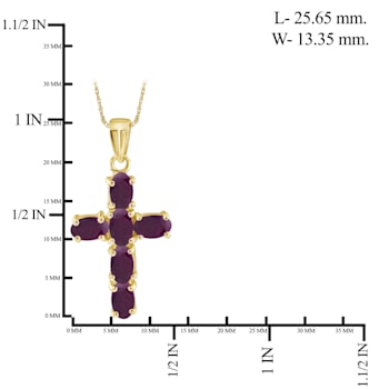 Red Ruby with White Diamond Accent 14K Gold Over Sterling Silver Pendant
with Chain 2.60ctw