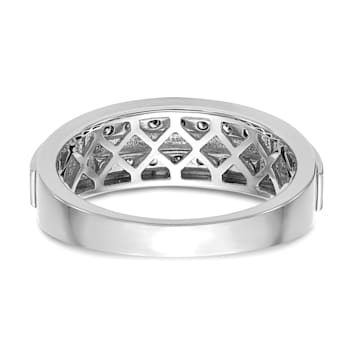 Rhodium Over 10K Gold Lab Grown Diamond Men's Ring