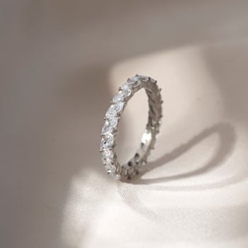 White Cubic Zirconia Platinum Over Sterling Silver Ring 3.15ctw