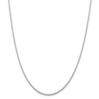 Rhodium Over Sterling Silver 2.25mm Cable Chain